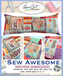 Sew Awesome Bench Pillow Embroidery Files on CD