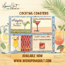 Cocktail Coasters Embroidery USB by Laurie Kent Designs