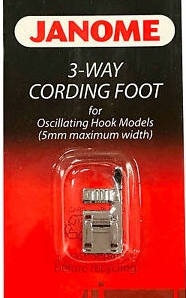 Janome 3 Way Cording Foot for Oscillating Machine - 70% OFF