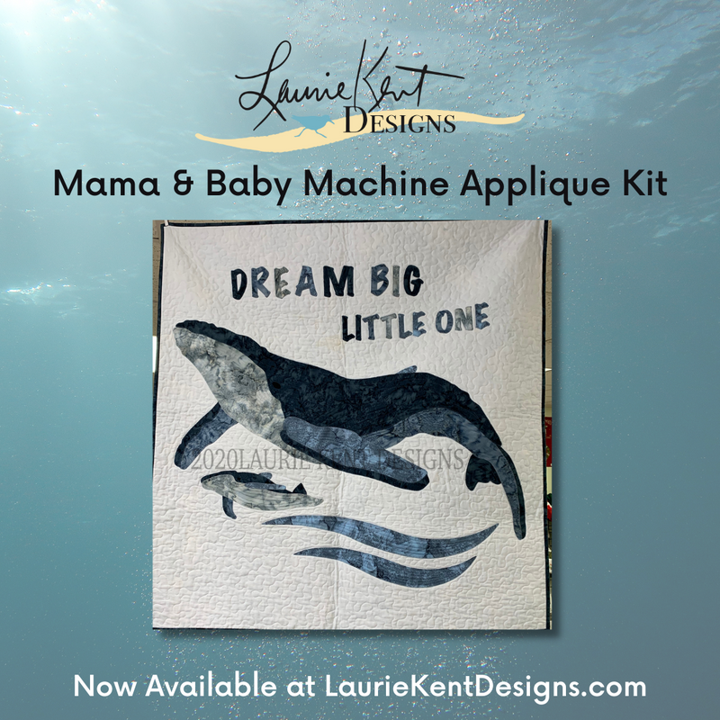 Mama & Baby Whale Applique Only Kit by Laurie Kent Designs