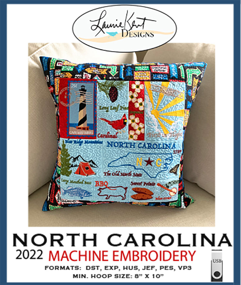 North Carolina '22 Machine Embroidery - USB