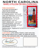 North Carolina 2023 20" X 20" Pillow or Wall Hanging - USB