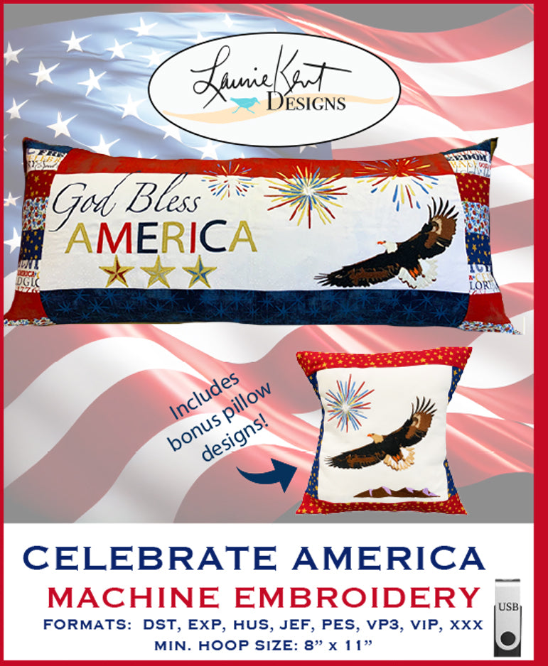 Celebrate America Bench Pillow Design Files USB