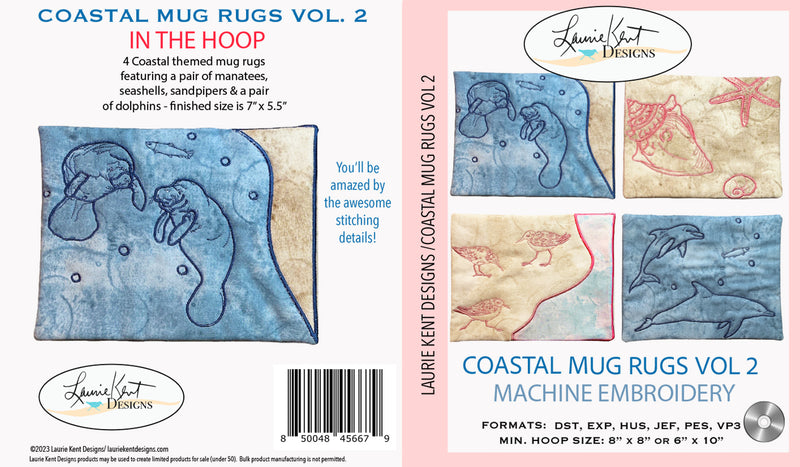 Coastal Mug Rugs VOLUME 2 Embroidery CD