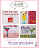 Cocktail Coasters Embroidery USB by Laurie Kent Designs