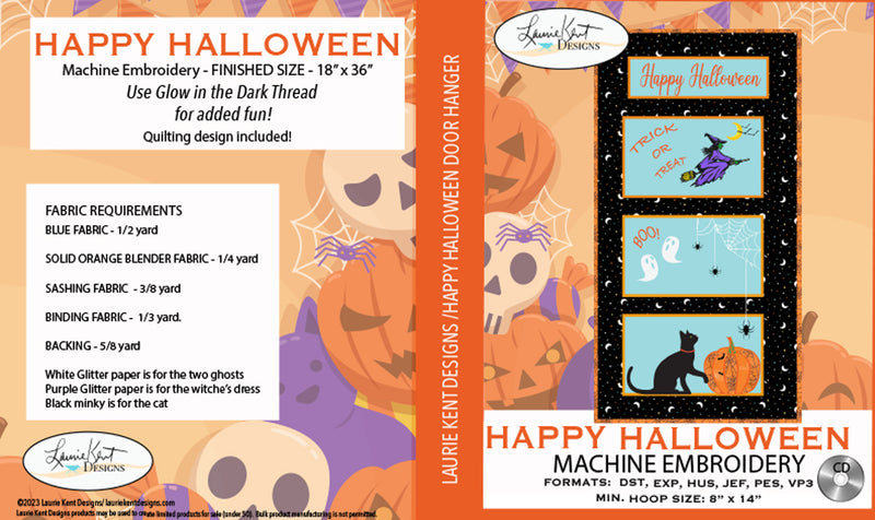 Happy Halloween Embroidery Design Files CD by Laurie Kent Designs