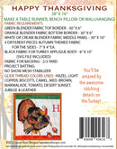 Happy Thanksgiving Bench Pillow Design Files USB