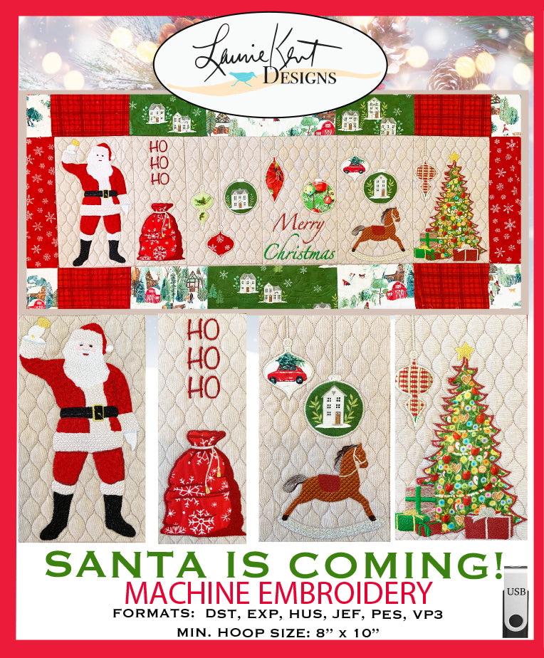 Santa Claus is Coming USB Embroidery Files