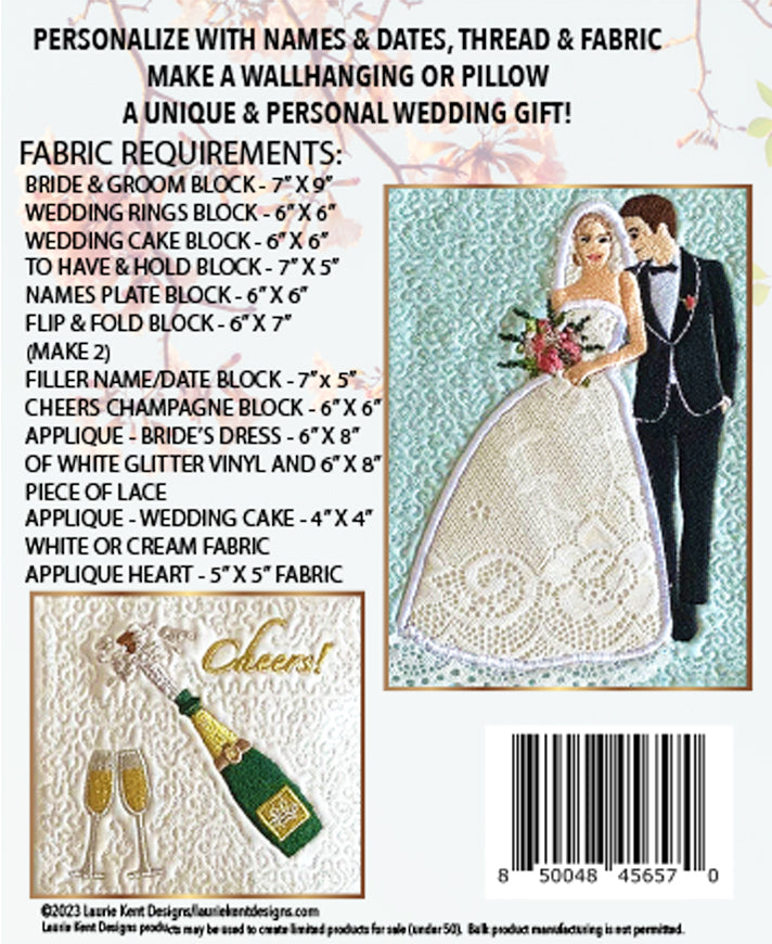 Wedding Keepsake  Machine Embroidery CD