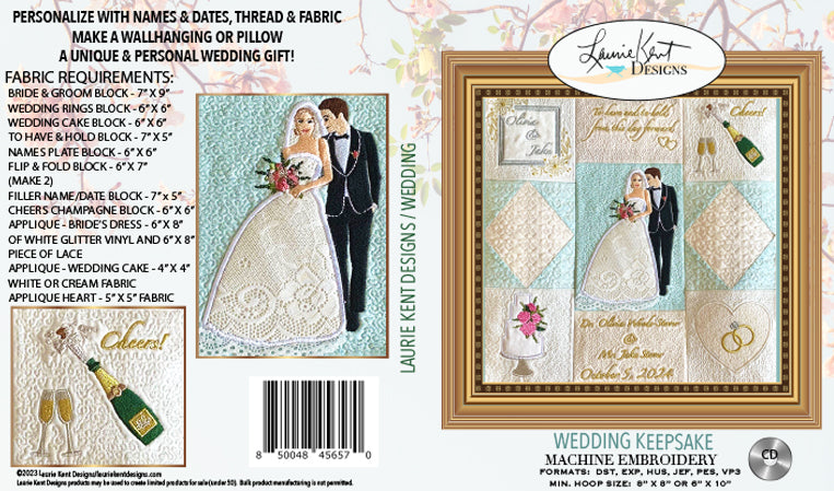 Wedding Keepsake Machine Embroidery CD