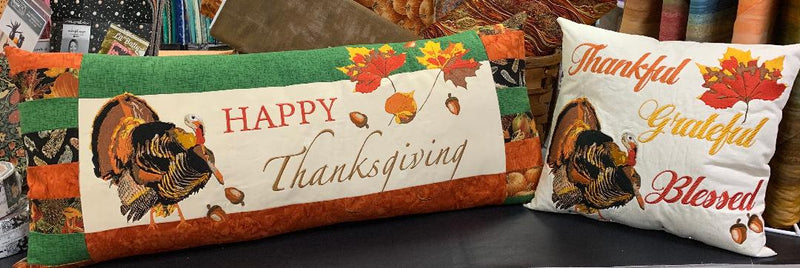 Happy Thanksgiving Bench Pillow Design Files USB
