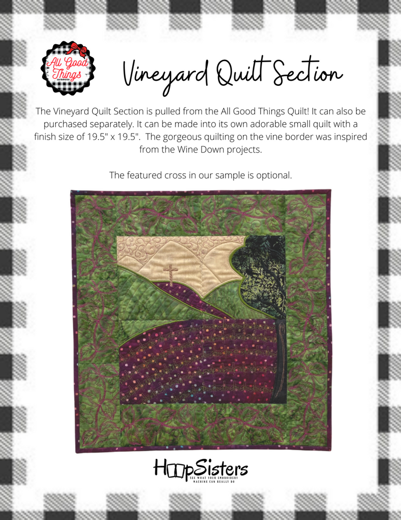 HoopSisters Vineyard Embroidery Quilt Block