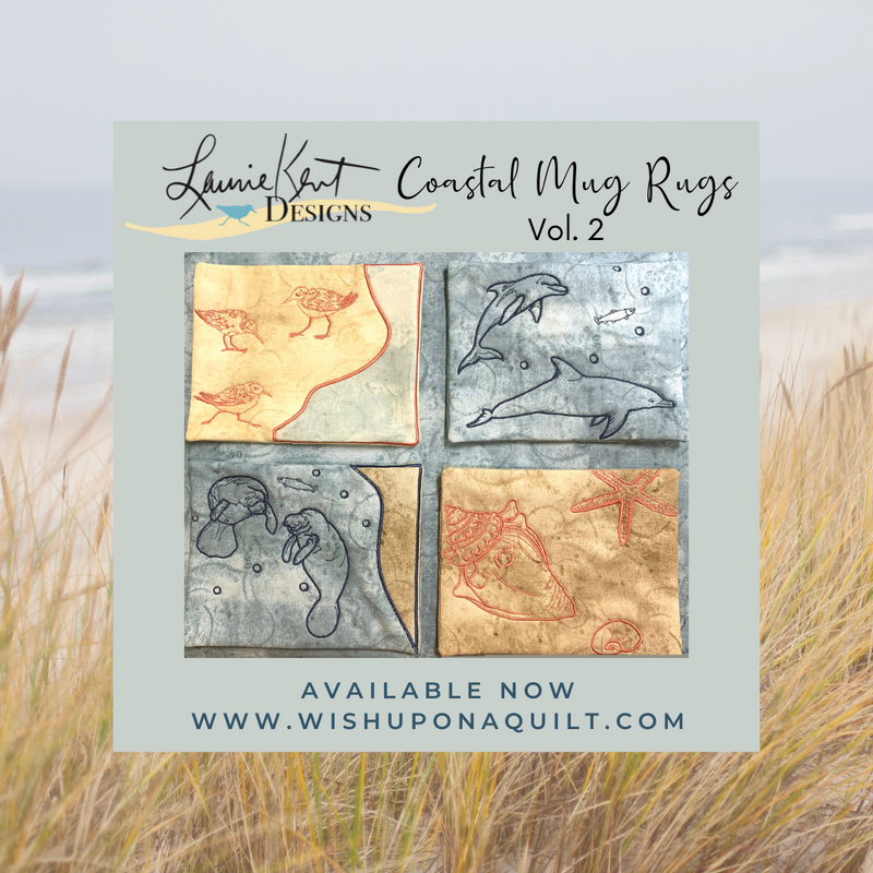 Coastal Mug Rugs VOLUME 2 Embroidery USB