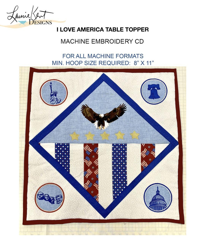 I Love America Table Topper CD Design Files by Laurie Kent Designs