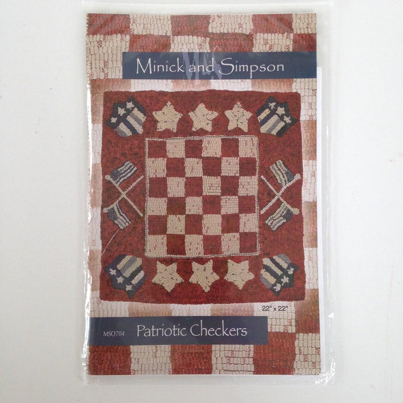 Patriotic Checkers Rug Hooking Pattern