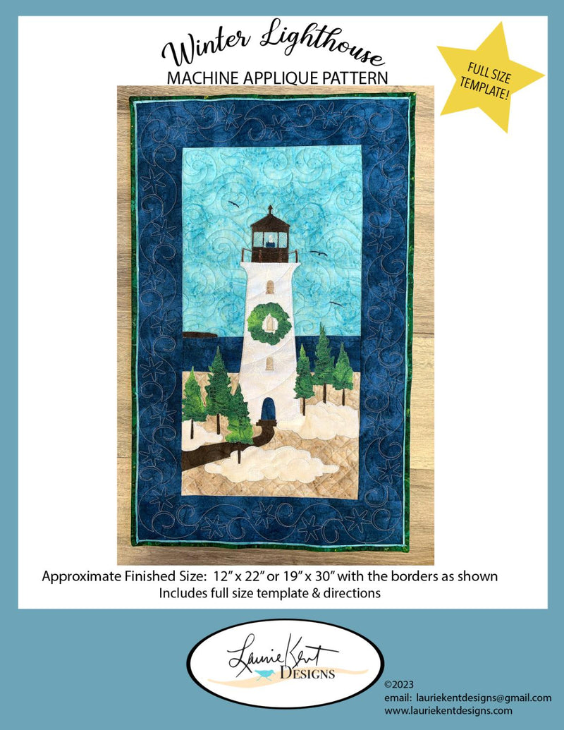 Winter Lighthouse  Applique Pattern  by Laurie Kent Designs